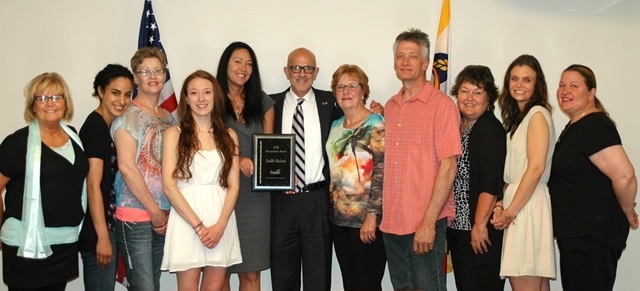 Humanitarian Award Recipient Judith Roberts, team members, Mayor Seminary, HRC, Nominator 